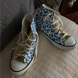 Stylish Converse Blue and Green High-Top Sneakers